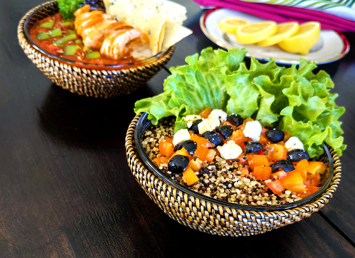 Round Bowl Serving Dish Set of 2 Glass, 16 Oz Each