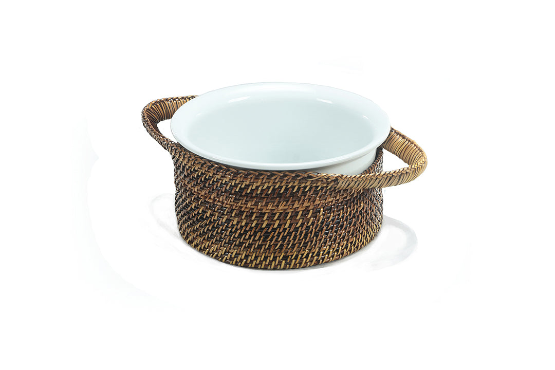 Round Soup with Handle, INCLUDES Pillivuyt Souffle Dish Large