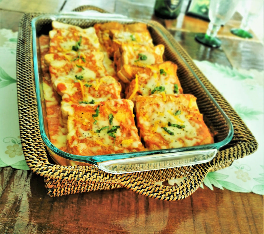Rectangular Casserole Basket with Pyrex, 4 Qt Baker