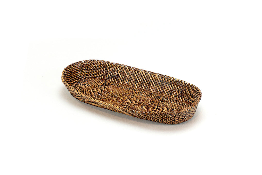 Oval Bread Basket with Caterpillar, Medium