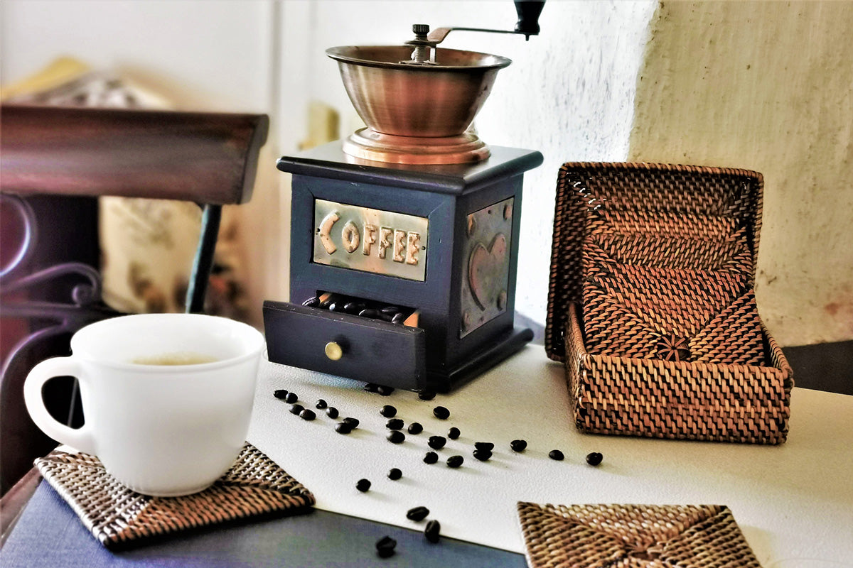 Square Coaster Set of 6 with Holder