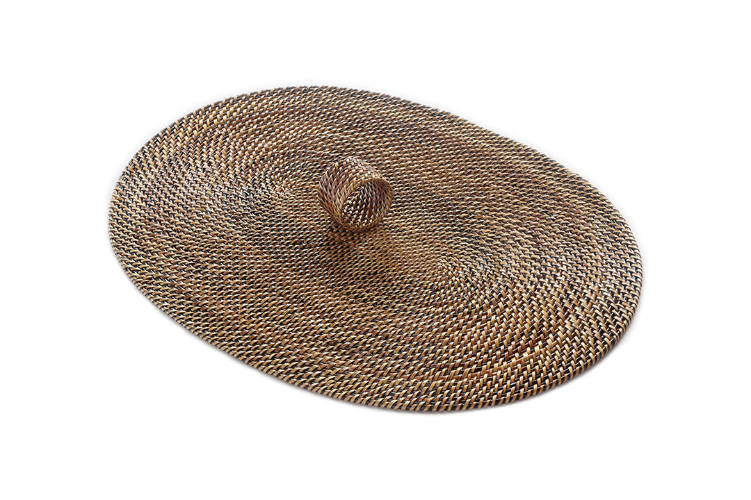 Oval Placemat, With Napkin Ring, Set of 4