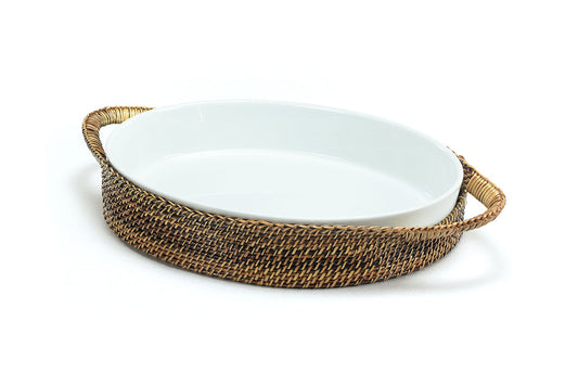 Oval Casserole Serving Basket, 3Qt