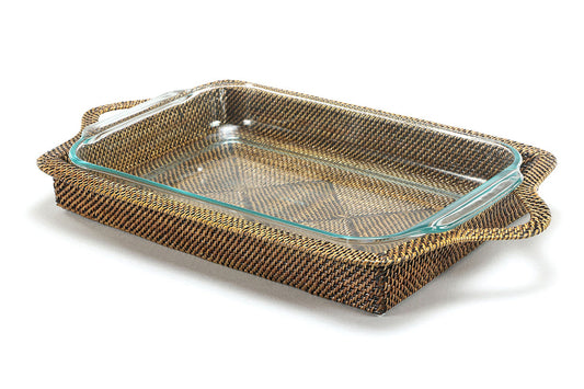 Rectangular Casserole Basket with Pyrex, 4 Qt Baker